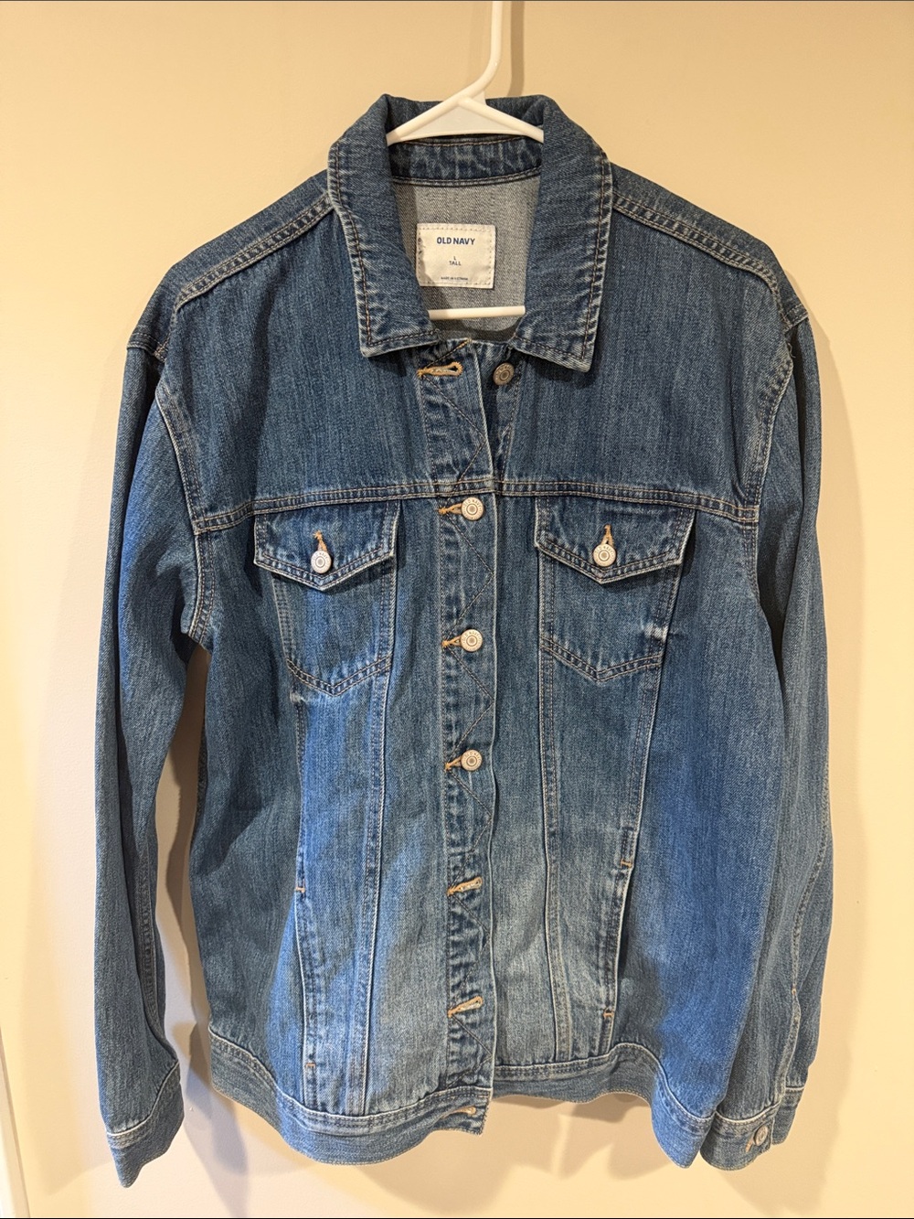 Old Navy Medium Blue Denim Jean Jacket - Women's Button-Front